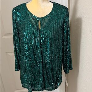 Emerald Sequin Women's Top
